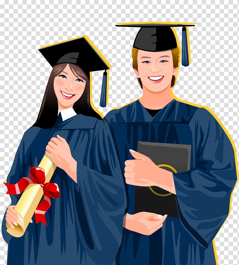 graduation , Student Graduation ceremony Academic dress illustration , Hand drawn graduation wear bachelor\'s clothing student transparent background PNG clipart