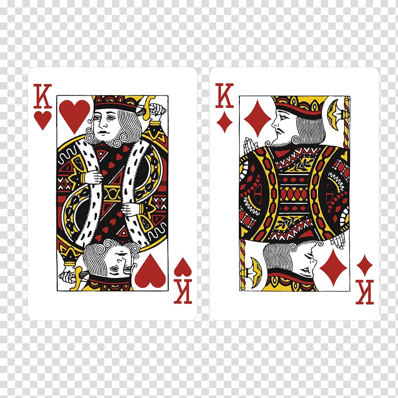 King of hearts and diamond playing cards, poker flower transparent background PNG clipart