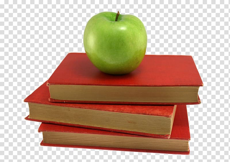 United States Book Apple Publishing Teacher, Green apple on book transparent background PNG clipart