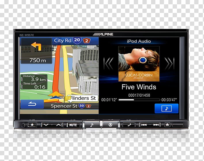 Car GPS Navigation Systems Alpine Electronics Vehicle audio Automotive head unit, car transparent background PNG clipart
