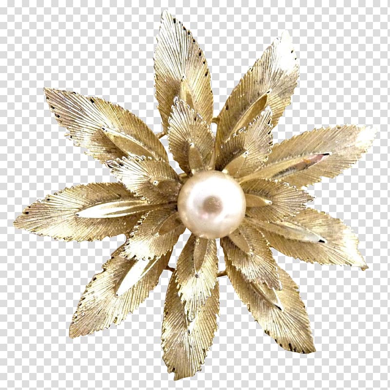 Brooch Flower, textured metal transparent background PNG clipart