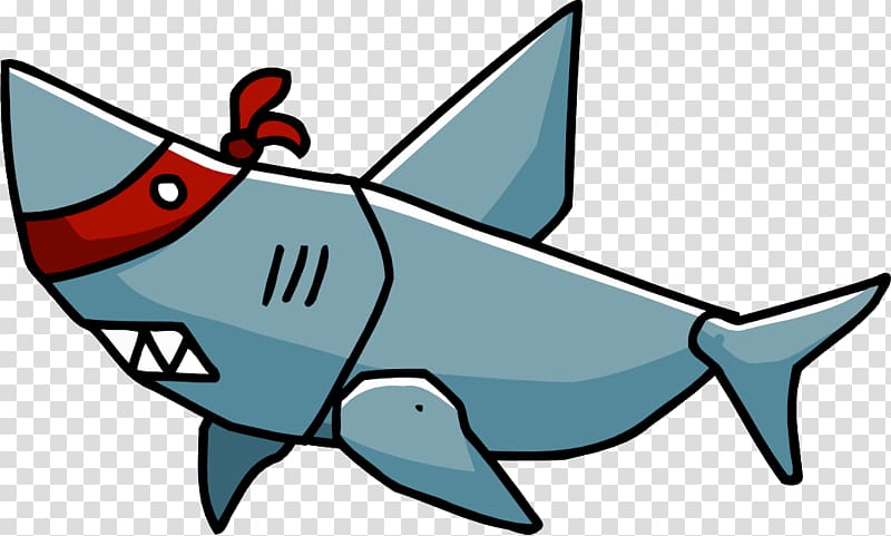 Scribblenauts Unlimited Basking shark Megamouth shark, Cartoon shark transparent background PNG clipart