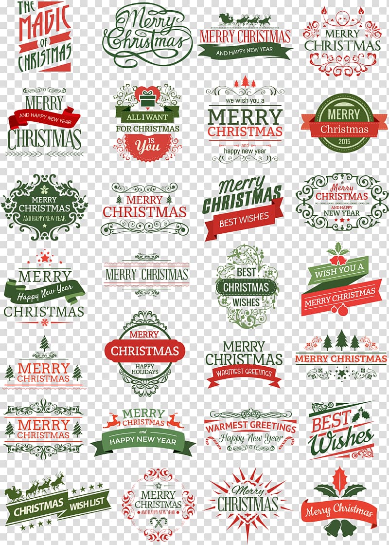 assorted-color logo, Euclidean Christmas New Year , Christmas badge transparent background PNG clipart