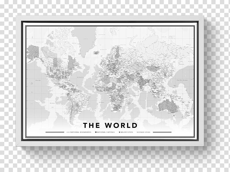 World map Canvas Black and white, world map transparent background PNG clipart