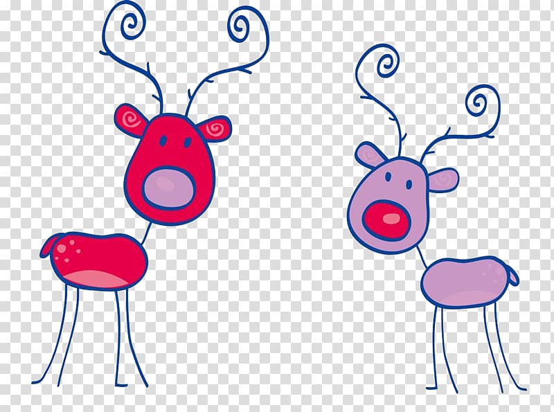 Rudolph Drawing Illustration, Two sika deer transparent background PNG clipart