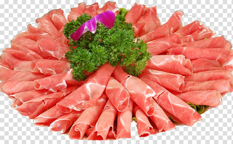 Hot pot Lidong Lamb and mutton Dongzhi Shabu-shabu, Mutton roll with cauliflower transparent background PNG clipart