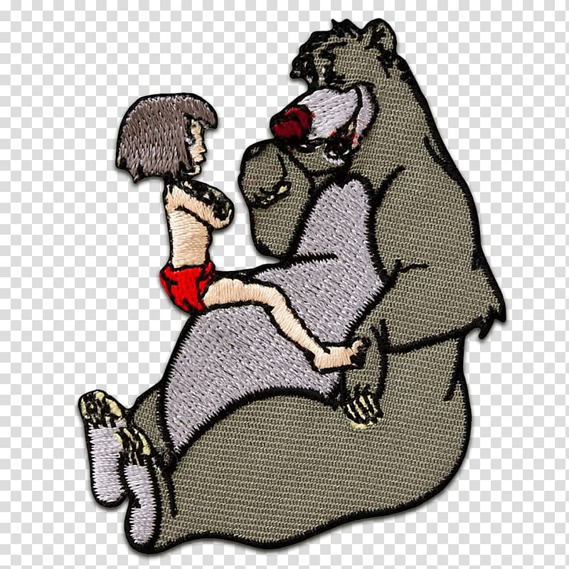 The Jungle Book Baloo Mowgli Embroidered patch Comics, baloo transparent background PNG clipart