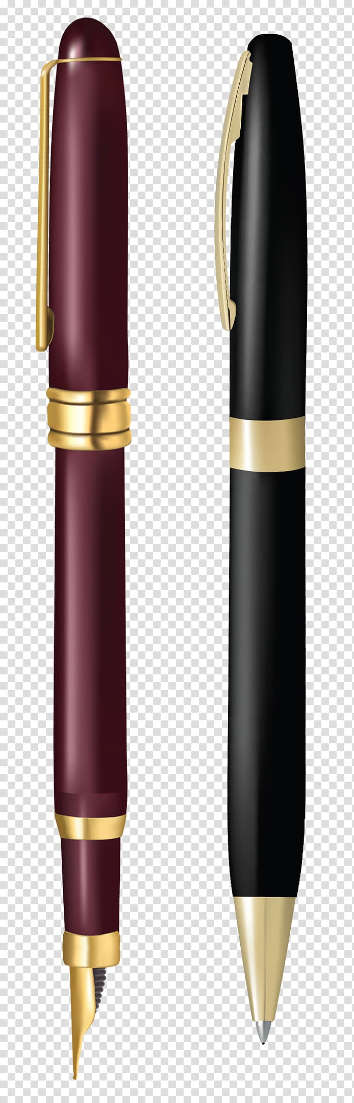 two maroon and black pen, Ballpoint pen artwork Writing implement , Pen and Ballpoint Pen transparent background PNG clipart