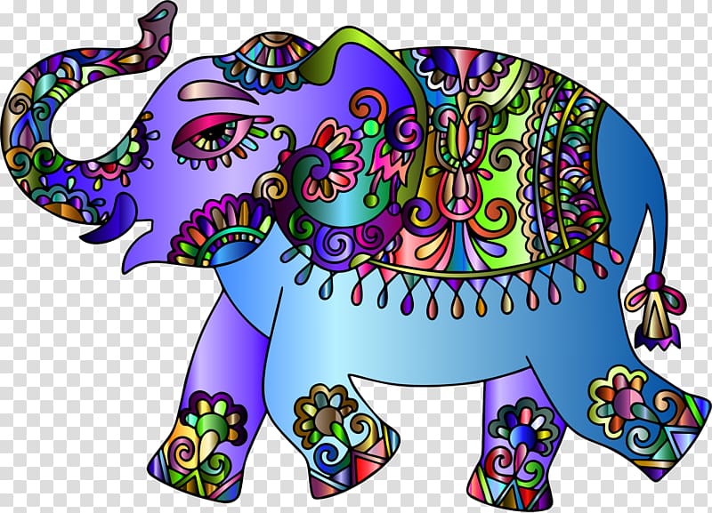 Indian elephant Visual arts , design transparent background PNG clipart