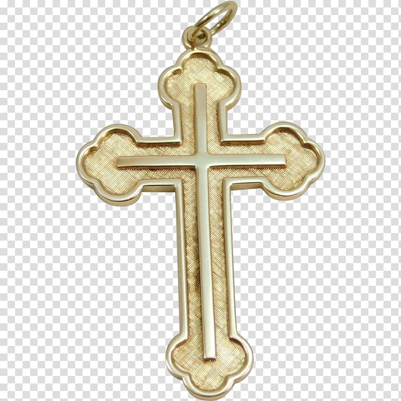 Crucifix Sterling silver Pin Gold, silver transparent background PNG clipart