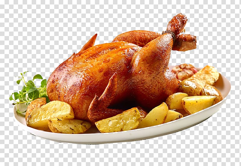 Roast chicken Chicken meat Food Air fryer, roast chicken, roasted chicken with potatoes and herb transparent background PNG clipart