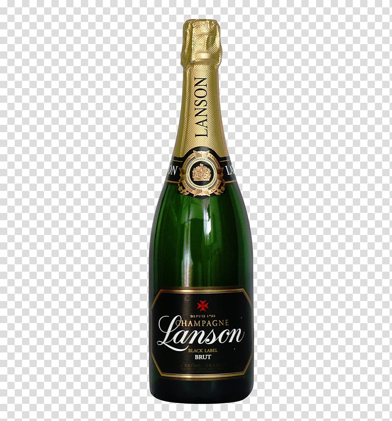 Lanson champagne bottle illustration, Sparkling wine Distilled beverage Champagne Beer, Alcohol Bottle transparent background PNG clipart