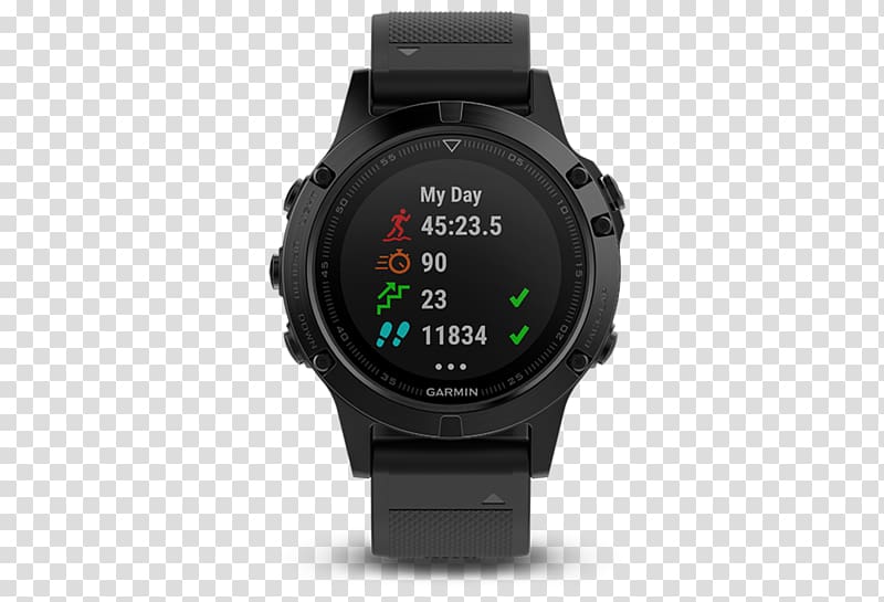 GPS Navigation Systems Garmin fēnix 5 Sapphire GPS watch Garmin Ltd. Garmin fēnix 5 Plus Sapphire, watch transparent background PNG clipart