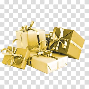 golden christmas gift box transparent background PNG clipart