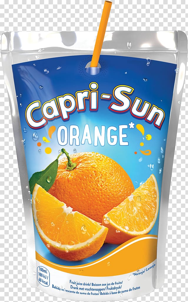 Capri Sun Orange juice Spezi, Caprisun transparent background PNG clipart