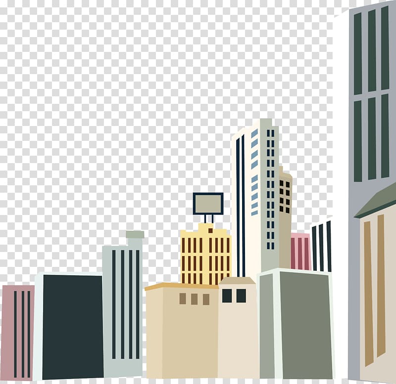 Skyscraper, cartoon hand-painted city building skyscrapers transparent background PNG clipart