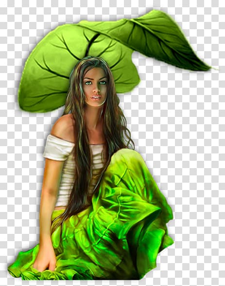 Woman in Green Fairy PlayStation Portable Week, street with nature transparent background PNG clipart