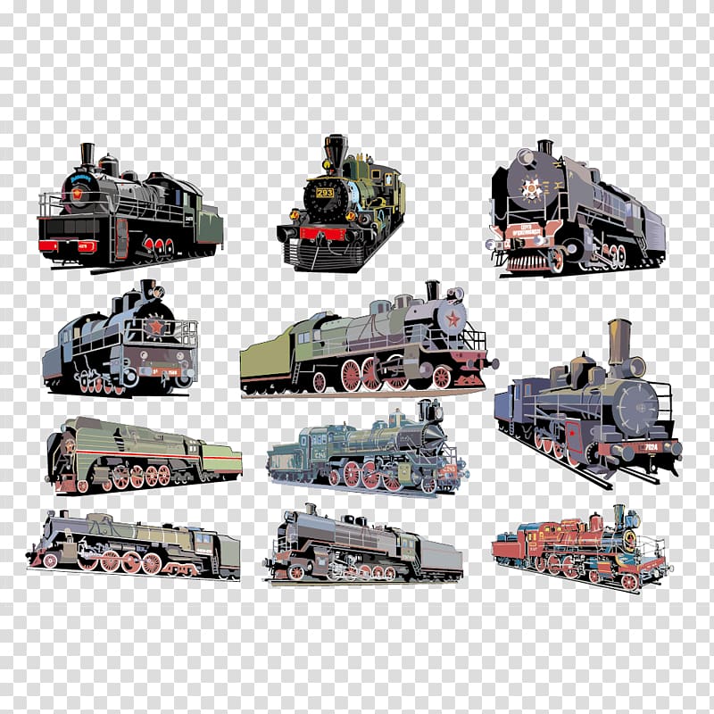 Train CorelDRAW Steam locomotive, Vintage steam train creatives transparent background PNG clipart