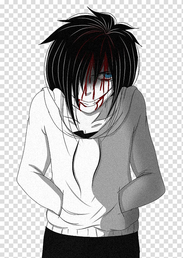 Hime cut Black hair Long hair Forehead, Jeff The Killer transparent background PNG clipart