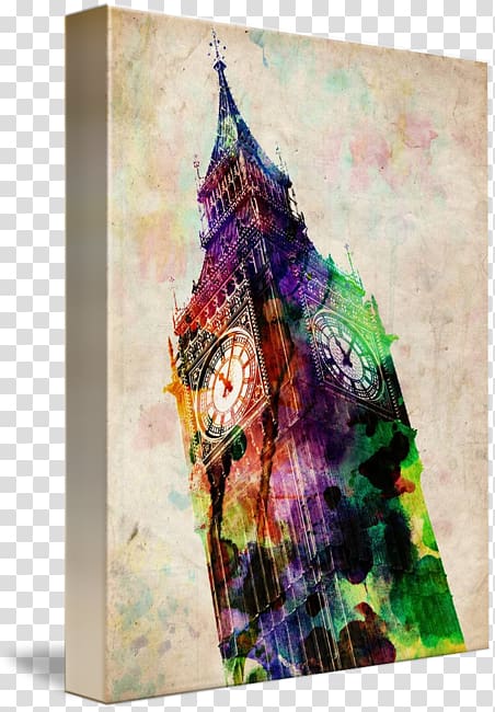 Big Ben Modern art Painting Canvas, big ben painting transparent background PNG clipart