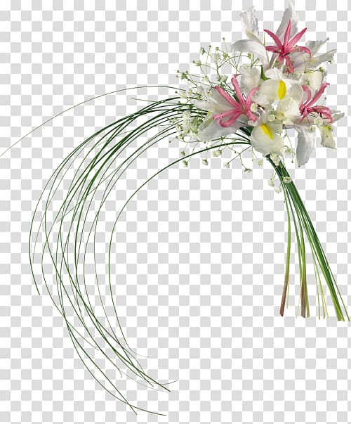 white-and-pink flowers with green leaves , Floral design Cut flowers Flower bouquet Artificial flower, flower transparent background PNG clipart