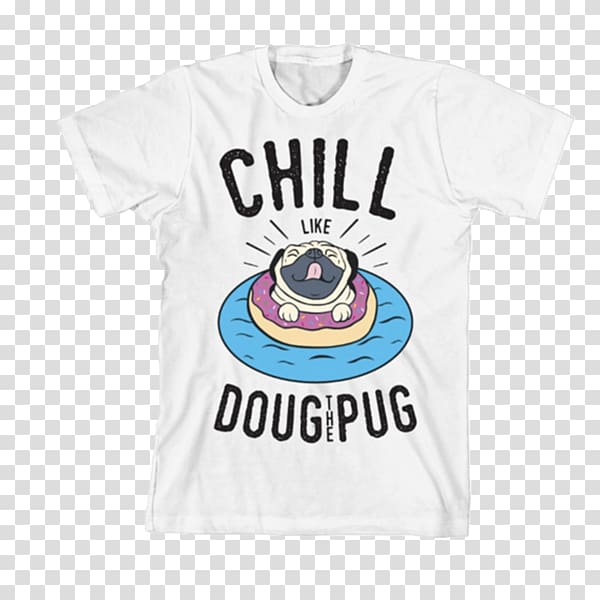 T-shirt Sleeve Logo Outerwear, doug pug mug transparent background PNG clipart