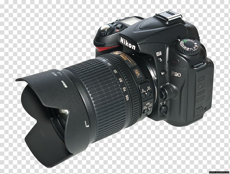 Nikon D90 AF-S DX Nikkor 18-105mm f/3.5-5.6G ED VR Nikon D7000 Camera Digital SLR, Camera transparent background PNG clipart