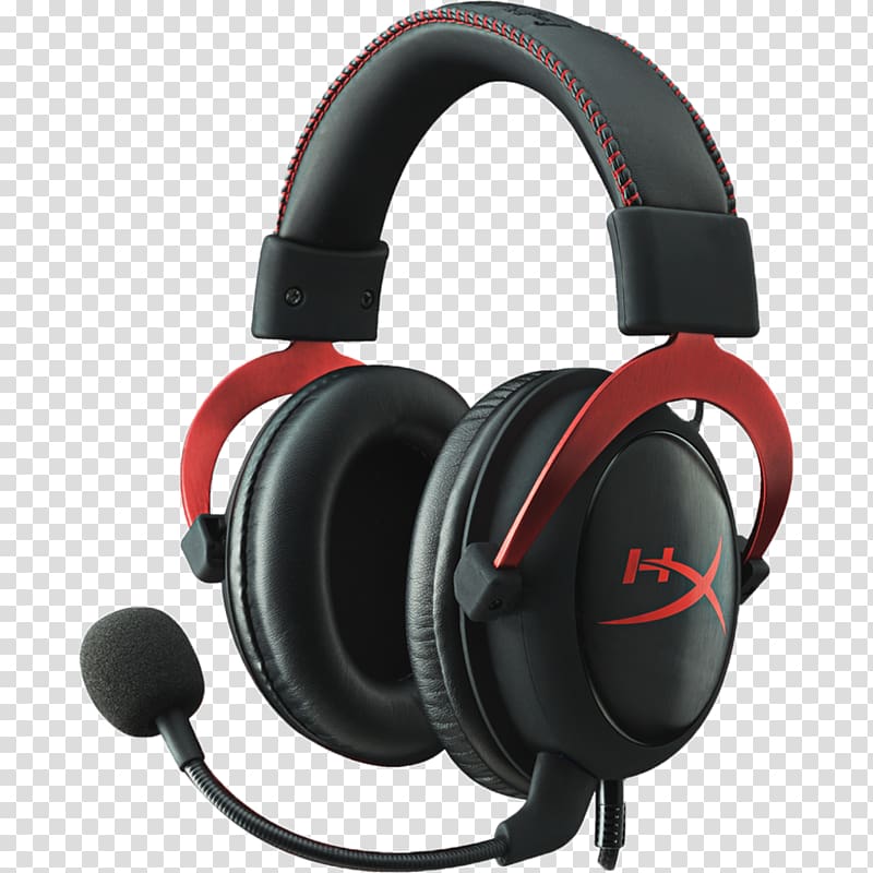 Kingston HyperX Cloud II Headphones 7.1 surround sound, headphones transparent background PNG clipart