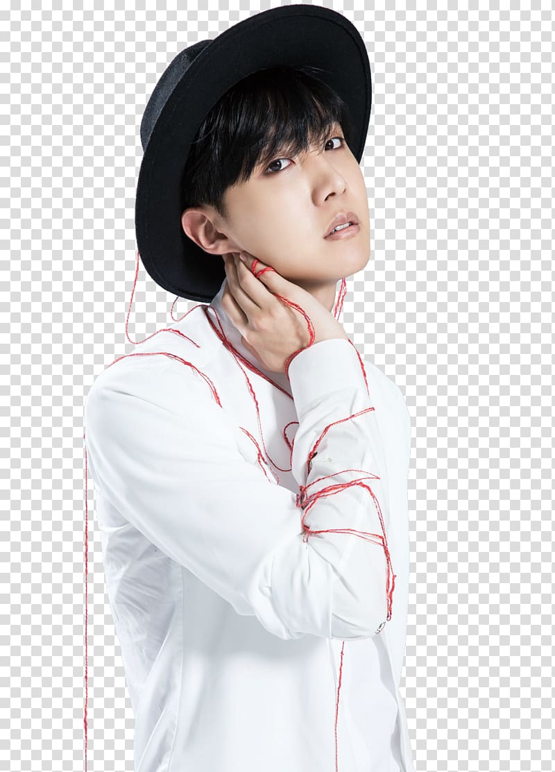 man wearing black fedora hat and white long-sleeved shirt, J-Hope BTS K-pop Go Go Love Yourself: Her, J transparent background PNG clipart