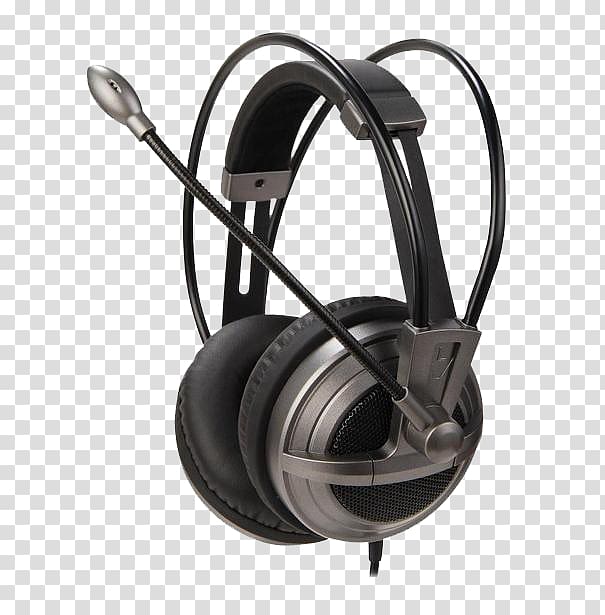 Microphone Headphones Headset Ohm, Black stereo headphones transparent background PNG clipart