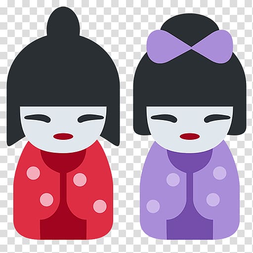 Emoji Japanese dolls SMS Text messaging Email, notebook cover transparent background PNG clipart