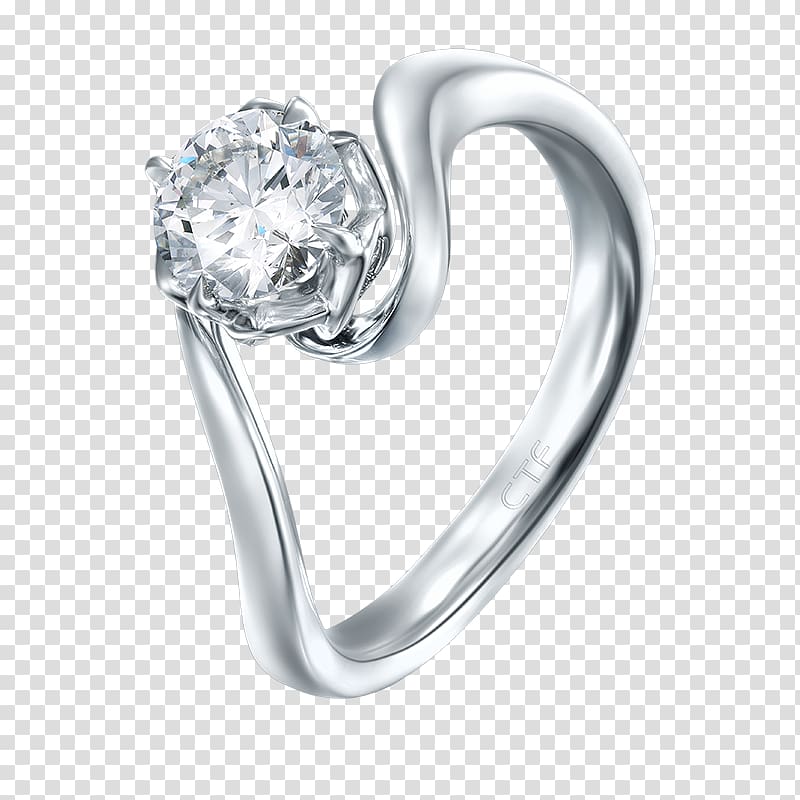 Wedding ring Silver Body Jewellery, chow tai fook gold ring transparent background PNG clipart
