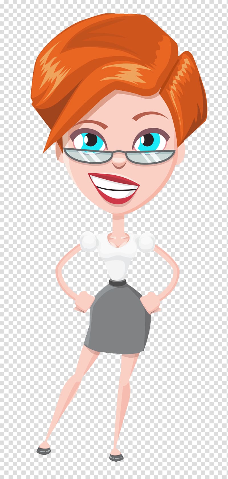 woman wearing white and gray dress illustration, Cartoon , Business Woman transparent background PNG clipart