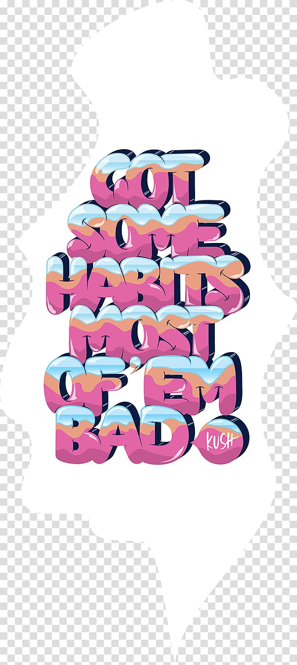 Pink M Font, bad habit transparent background PNG clipart