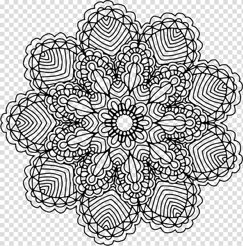 Mandala Coloring book Drawing , hand drawn pattern transparent background PNG clipart
