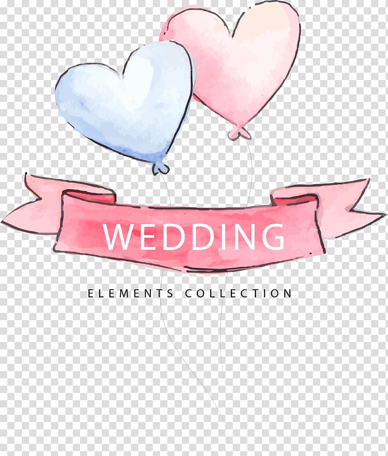 wedding elements collection , Human heart Euclidean , hand-painted heart balloon transparent background PNG clipart