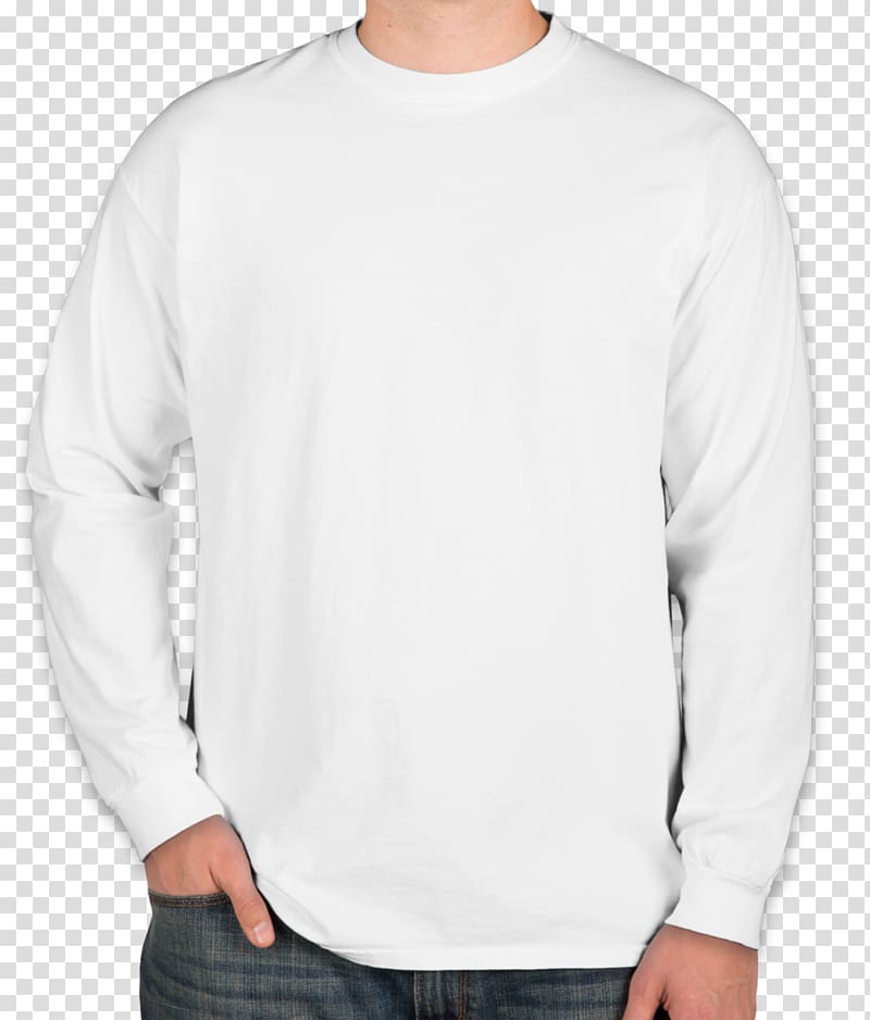 Long-sleeved T-shirt Gildan Activewear, white shirt transparent background PNG clipart