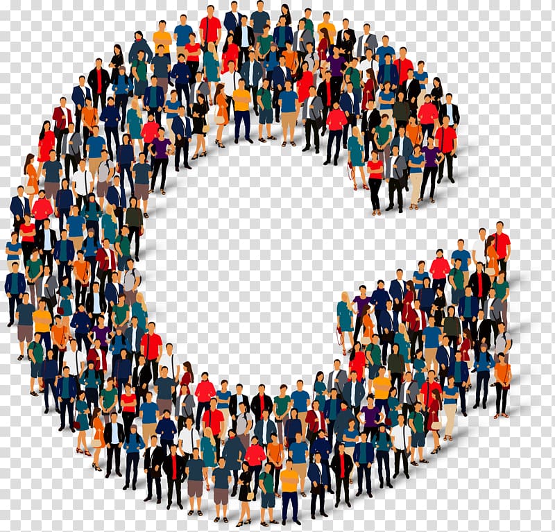 people forming letter G art, Logo , crowd transparent background PNG clipart