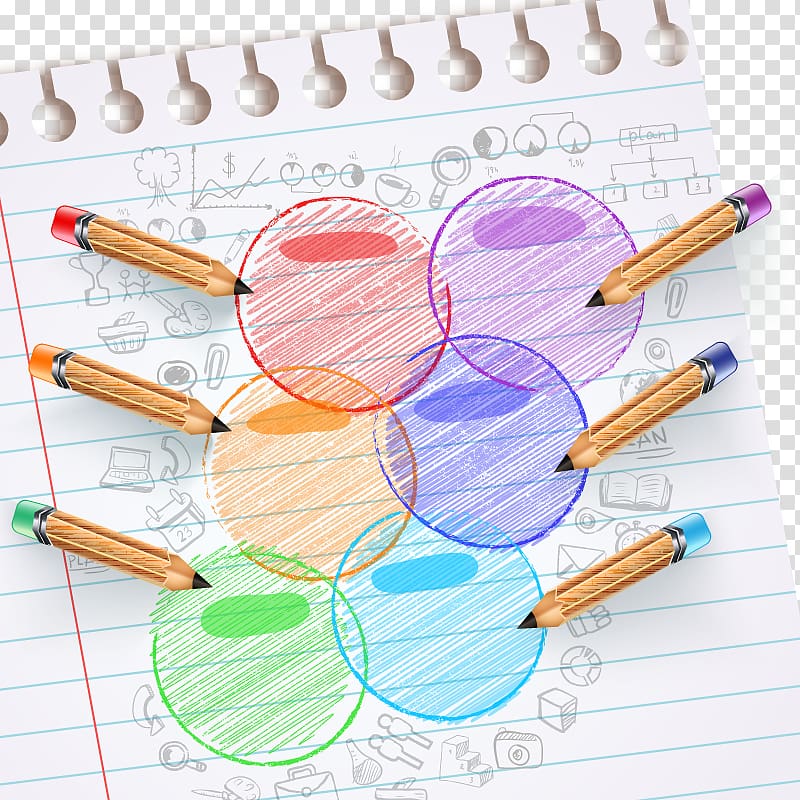 Drawing Colored pencil Infographic , PPT step diagram transparent background PNG clipart