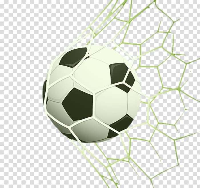 Soccer ball hitting the goal, The UEFA European Football Championship Goal,  Football into the net transparent background PNG clipart