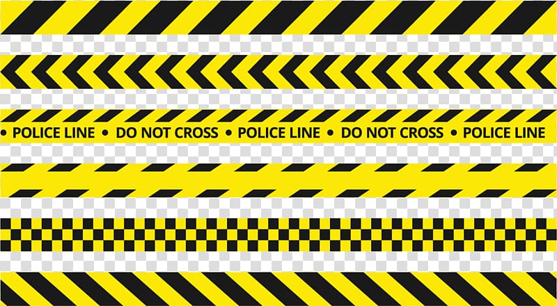 black and yellow do not cross police line lot illustration, Police Line Do Not Cross Road traffic control device, yellow police tape transparent background PNG clipart