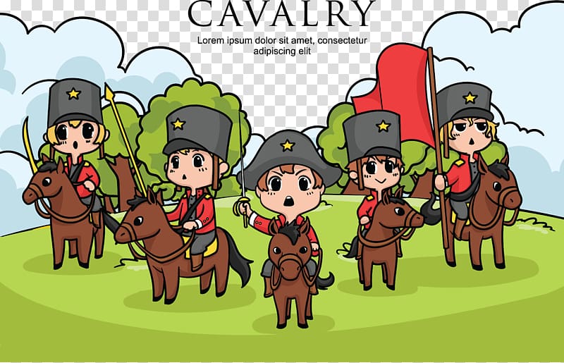 Horse Cartoon Cavalry Illustration, Cartoon child knight transparent background PNG clipart