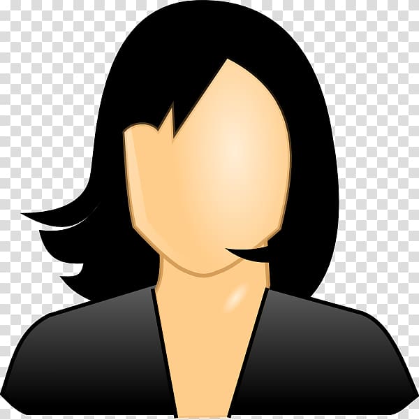Female Woman Icon, Black Hair transparent background PNG clipart