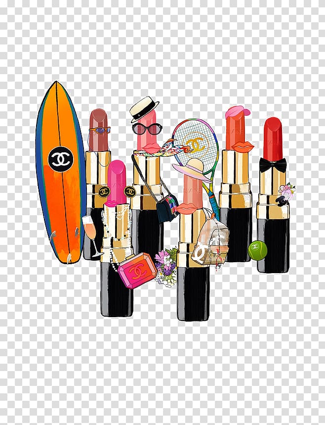 Chanel Cosmetics Illustrator Luxury goods Illustration, Lipstick transparent background PNG clipart