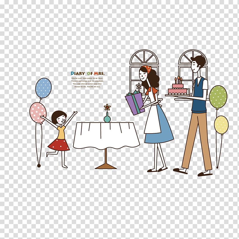 Birthday Child Parent Daughter, Parents to daughter birthday transparent background PNG clipart