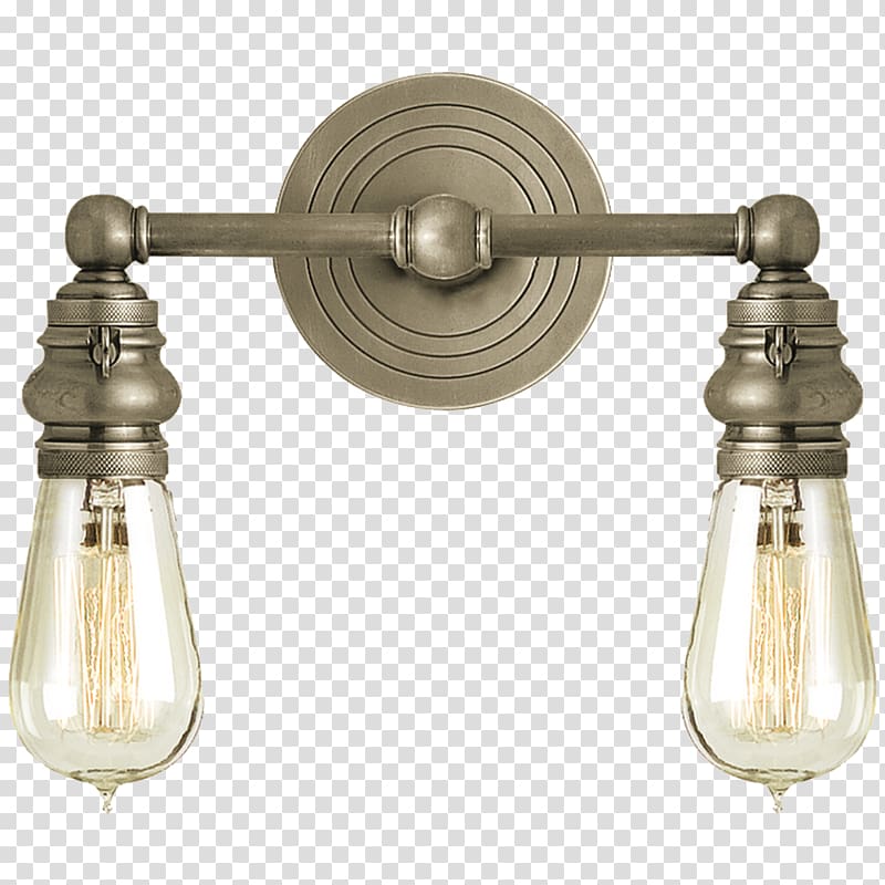 Light fixture Sconce Nickel Lighting, double twelve posters shading material transparent background PNG clipart