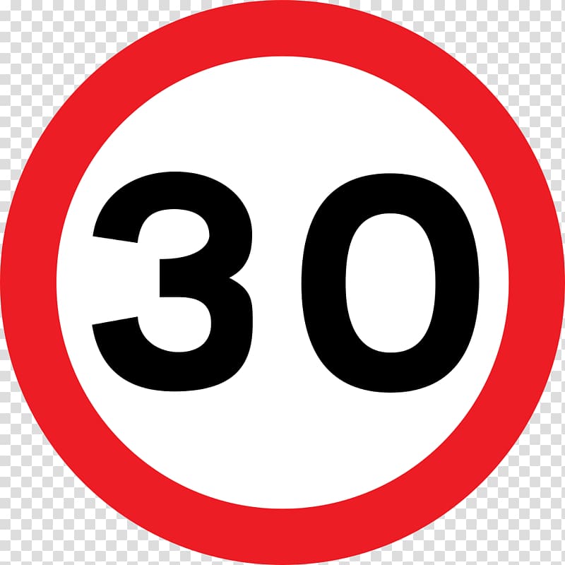 30 speed limit illustration, Traffic sign The Highway Code Speed limit Road 30 km/h zone, Traffic Signs transparent background PNG clipart