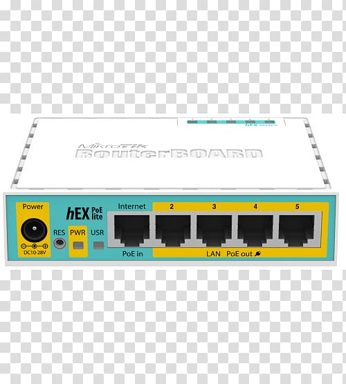 RouterBOARD MikroTik Power over Ethernet Gigabit Ethernet, 4 port switch transparent background PNG clipart