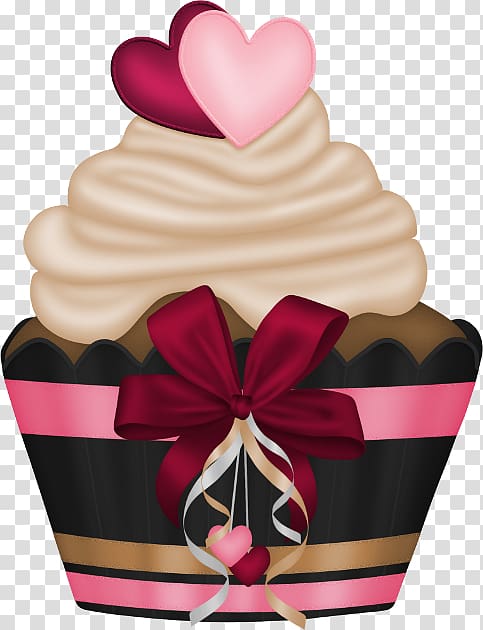 Cupcake Petit four Birthday cake Icing, Cartoon love cupcakes transparent background PNG clipart