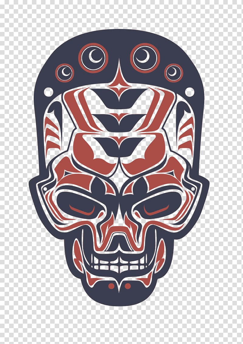 Haida Gwaii Haida people Tattoo Drawing, Indian Skull transparent background PNG clipart